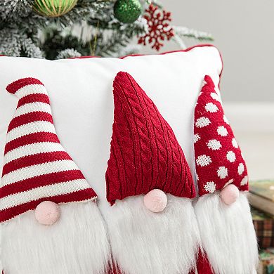 Glitzhome 18''L Christmas Throw Pillows, Knitted Gnome Pillow 3D Heavy Cotton Pillows