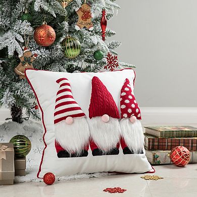 Glitzhome 18''L Christmas Throw Pillows, Knitted Gnome Pillow 3D Heavy Cotton Pillows