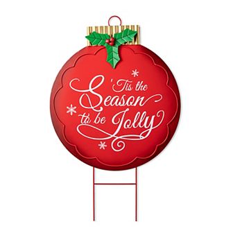 Glitzhome 32"h Large Metal Ornament Yard Stake