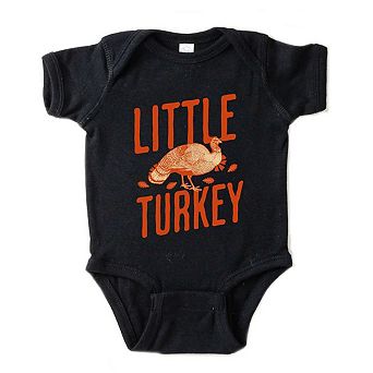 Little Turkey Orange Baby Bodysuit