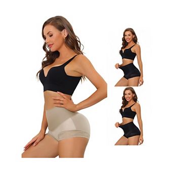 3 Packs Women's High Waisted Lace Brief Shapewear Hip Lifter Tummy Control Panties Bodyshaper
