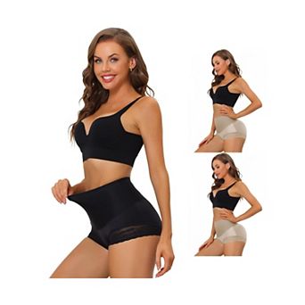 3 Packs Women's High Waisted Lace Brief Shapewear Hip Lifter Tummy Control Panties Bodyshaper