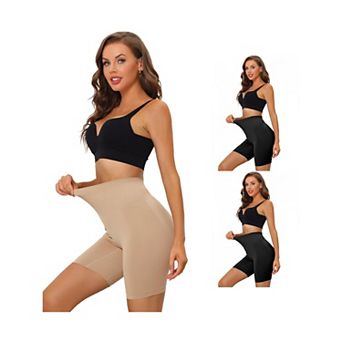 3 Packs Women's High Waisted Shapewear Slip Shorts Slimming Tummy Control Knickers Panties