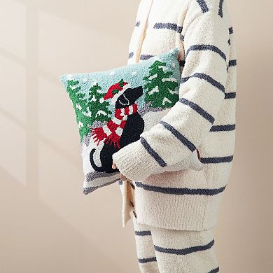 Glitzhome 14"l Hooked Christmas Dog Pillow