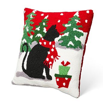 Glitzhome 14"L Hooked Christmas Pillow