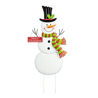 Glitzhome 40"h Metal Snowman Yard Stake
