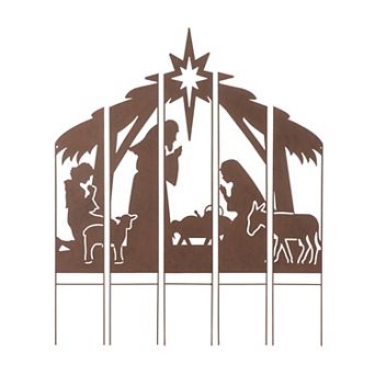 Glitzhome 41.5"h Metal Nativity Combo Yard Stake