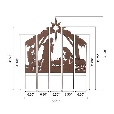 Glitzhome 41.5"h Metal Nativity Combo Yard Stake