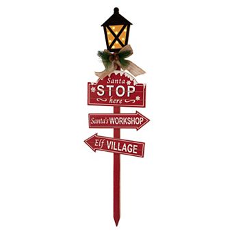 Glitzhome 42"H Wooden Christmas Yard Stake, Garden Stake Decoration for Lawn Patio Outdoor Sign