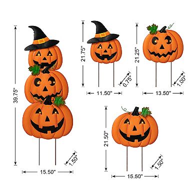 Glitzhome 39.75"h Set Of 3 Halloween Lighted Yard Stake