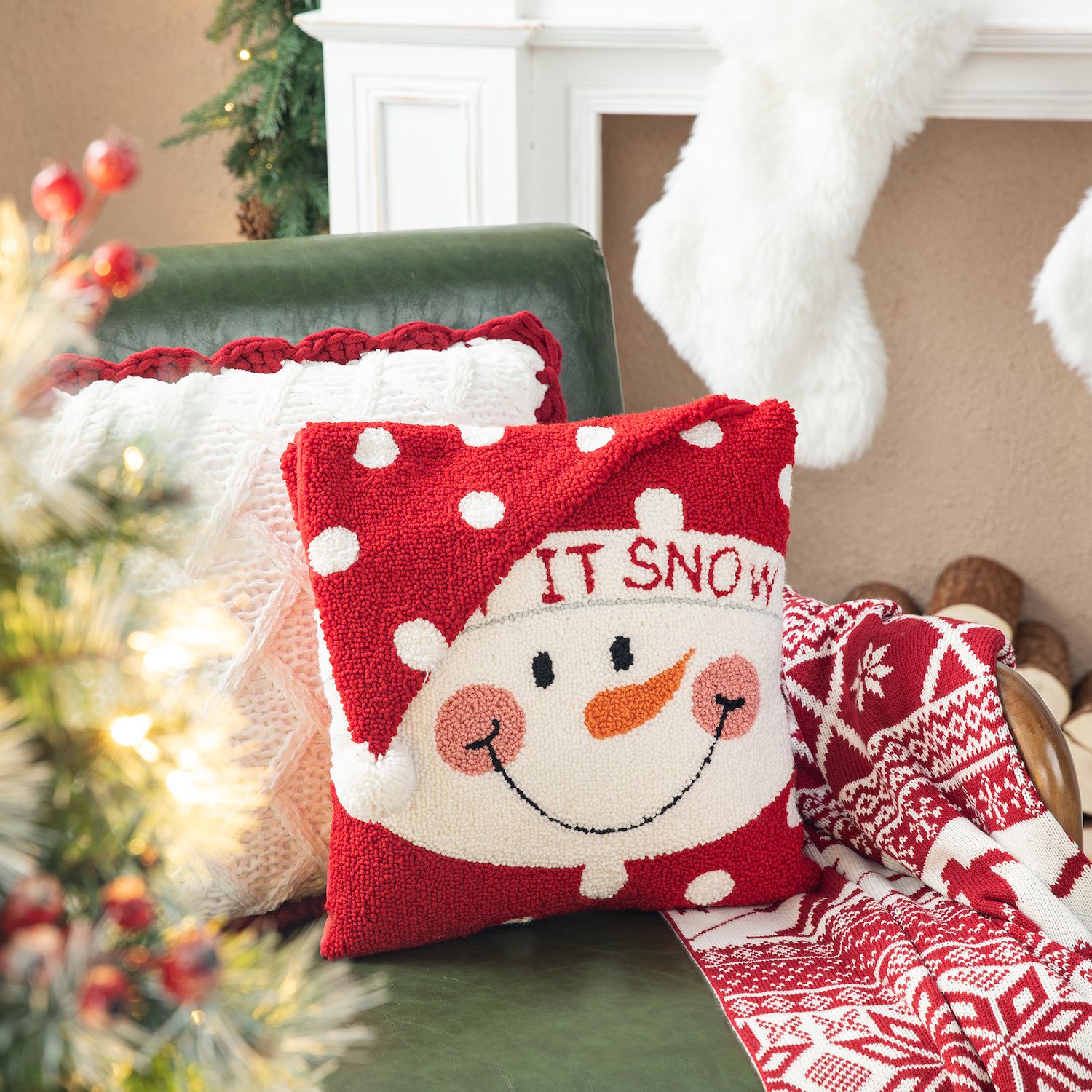 Glitzhome Hooked Pillow - Thumbnail 2