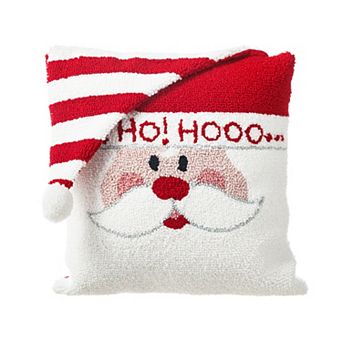Glitzhome Hooked 3D Pillow, Christmas Throw Pillow, Decorative Pillow 14" L x 14" W