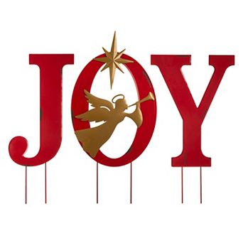 Glitzhome Joy Angel Garden Stakes, 36.02" H Metal Yard Stake Garden Ornaments Patio Decor