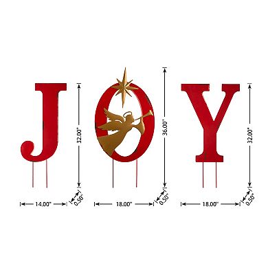 Glitzhome Joy Angel Garden Stakes, 36.02" H Metal Yard Stake Garden Ornaments Patio Decor