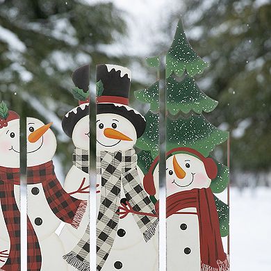 Glitzhome 41.5"h Metal Snowman Family Combo Yard Stake