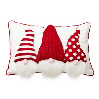 Glitzhome 18''L Christmas Throw Pillow, Decorative 3D Heavy Cotton Knitted Gnome Pillow