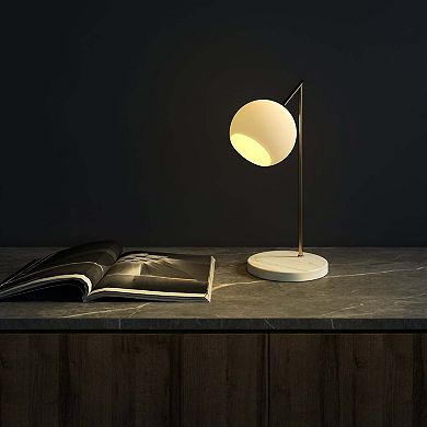 Ozarke Serenity Marble Table Lamp Modern Globe Glass Bedside Lamp With Marble Base