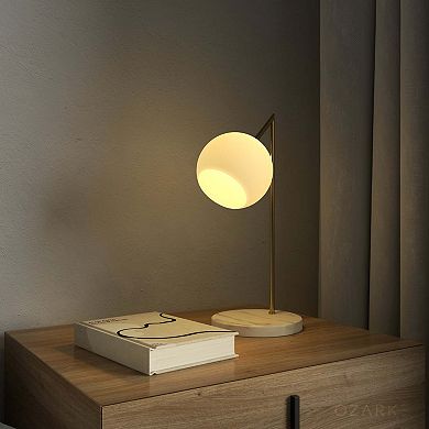 Ozarke Serenity Marble Table Lamp Modern Globe Glass Bedside Lamp With Marble Base