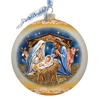 From Stable To Savior Large Glass Ornament By G. Debrekht