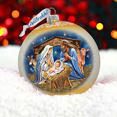 From Stable To Savior Large Glass Ornament By G. Debrekht