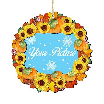Flower Fall Thanksgiving Wreath Picture Ornaments Ornament For Photo Thanksgiving Halloween Decor