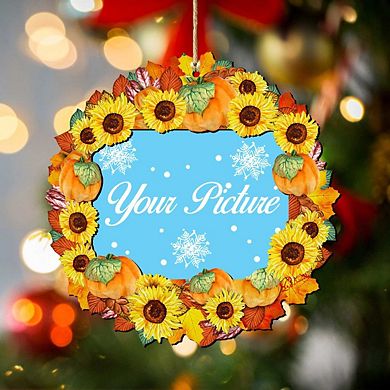 Flower Fall Thanksgiving Wreath Picture Ornaments Ornament For Photo Thanksgiving Halloween Decor