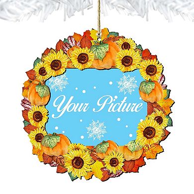 Flower Fall Thanksgiving Wreath Picture Ornaments Ornament For Photo Thanksgiving Halloween Decor