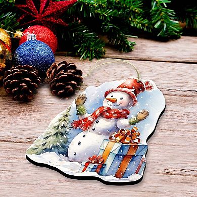 Christmas Is Here Wooden Christmas Ornaments Set Of 3 By G. Debrekht