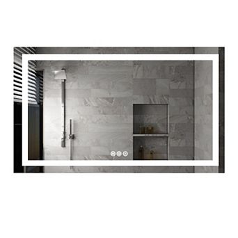 Ozarke Aurora LED Vanity Mirror with Aluminum Frame and Anti-fog feature