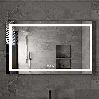 Ozarke Aurora LED Vanity Mirror with Aluminum Frame and Anti-fog feature