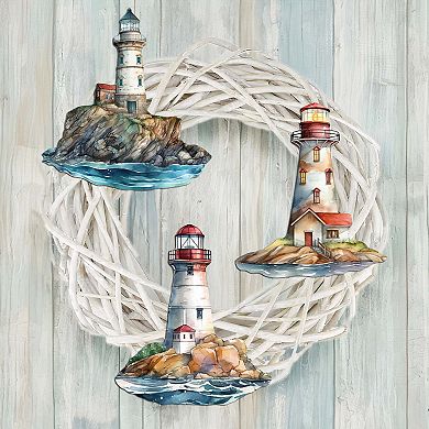 Lighthouse Wooden Clip-on Ornaments Set Of 3 By G. Debrekht