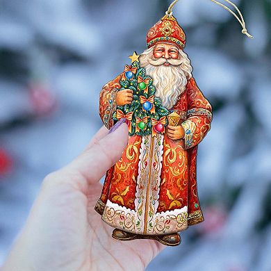 Santa's Tree Of Joy Wooden Christmas Ornaments By G. Debrekht
