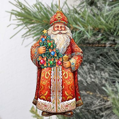 Santa's Tree Of Joy Wooden Christmas Ornaments By G. Debrekht