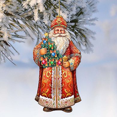Santa's Tree Of Joy Wooden Christmas Ornaments By G. Debrekht