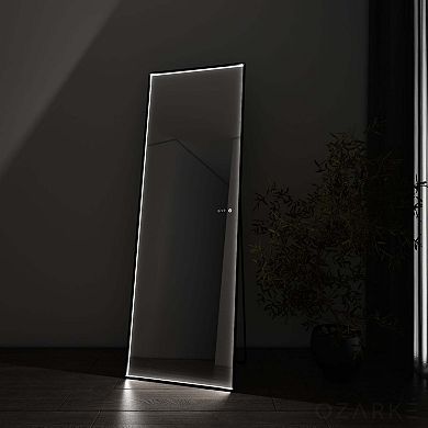 Ozarke Floor LED Vanity Mirror, Free Standing And Wall Mounted Mirror