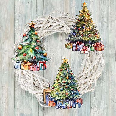 Christmas Tree Wooden Clip-on Ornaments Set Of 3 By G. Debrekht