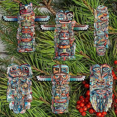 Spirit Of The Totem Wooden Clip-on Ornaments Set Of 6 By G. Debrekht