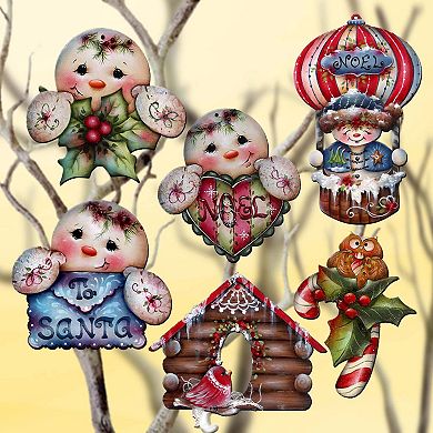 Giggles And Gifts Wooden Clip-on Ornaments Set Of 6 By J. Mills-price