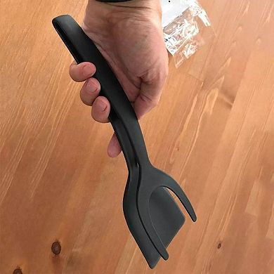 2 in 1 Grip and Flip Spatula Tongs Egg Flipper Tong