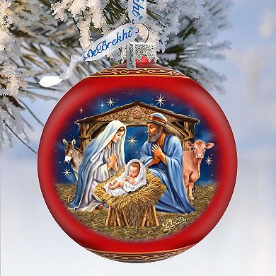 From Stable To Savior Large Glass Ornament By G. Debrekht