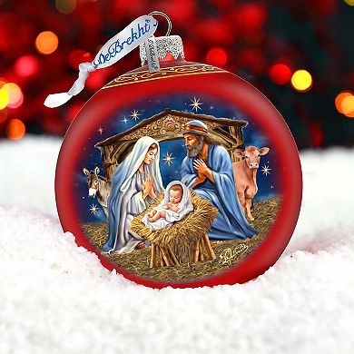 From Stable To Savior Large Glass Ornament By G. Debrekht