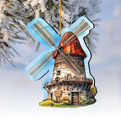 Windmill Wooden Christmas Ornaments By G. Debrekht