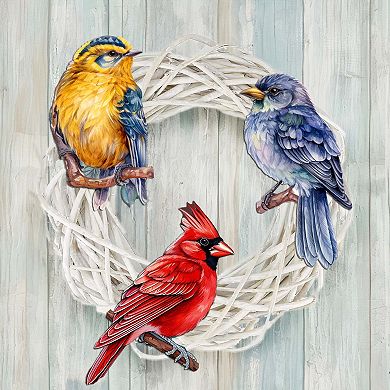 Winter Birds Wooden Clip-on Ornaments Set Of 3 By G. Debrekht