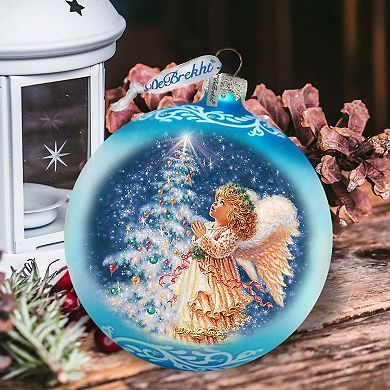 Angel's Christmas Wish Large Glass Ornament By D. Gelsinger