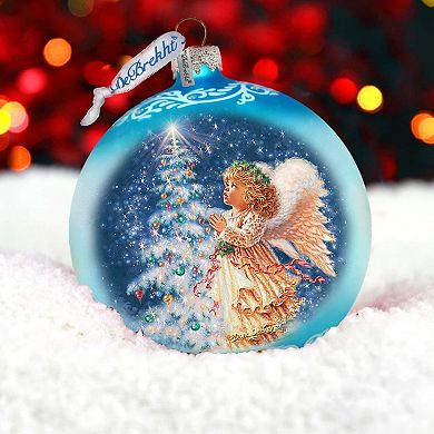 Angel's Christmas Wish Large Glass Ornament By D. Gelsinger