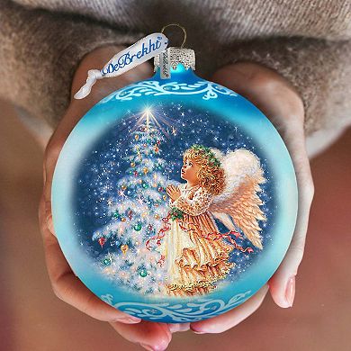 Angel's Christmas Wish Large Glass Ornament By D. Gelsinger