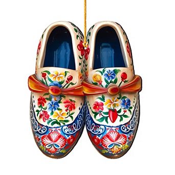 Danish Shoes Wooden Christmas Ornaments By G. Debrekht