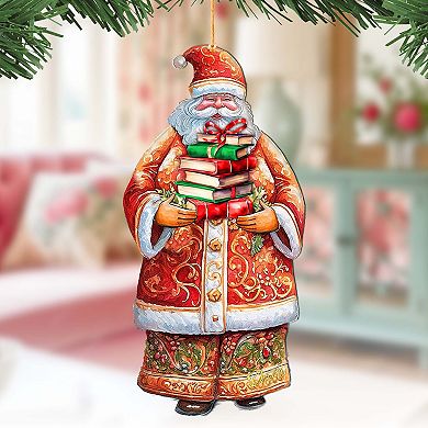 Santa's Book Collection Wooden Christmas Ornaments By G. Debrekht