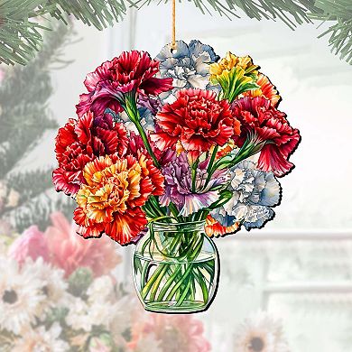Flowers In The Vase Wooden Christmas Ornaments By G. Debrekht