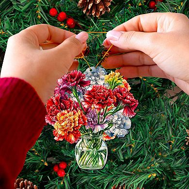 Flowers In The Vase Wooden Christmas Ornaments By G. Debrekht